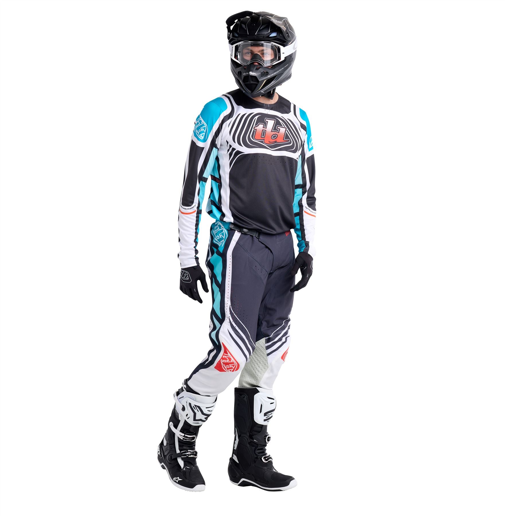 Troy Lee Designs 2025 Motocross SE PRO Wavez Combo Kit Phantom Turquoise